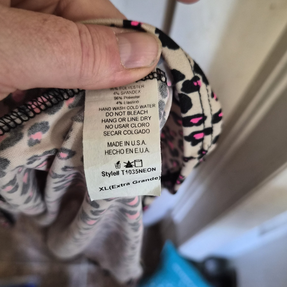 NWT Cream n Sugar Neon Pink Leopard Print Dress – With Pockets, Sz L - Picture 4 of 4